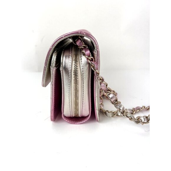 Chanel Metallic Lambskin Like a Wallet Flap Golden Pink Crossbody Bag - Picture 15 of 16